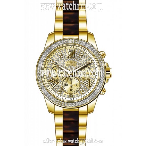 Invicta Angel Multi-Function Gold Crystal-set Gold-plated Ladies Watch 20509