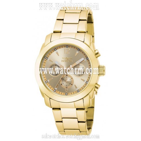 Invicta Angel Multifunction Gold Dial Gold Ion-plated Ladies Watch 17901