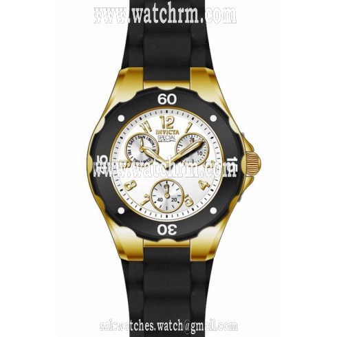 Invicta Angel Multi-Function Light Dial Black Silicone Ladies Watch 18797