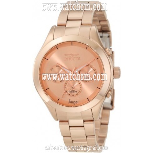 Invicta Angel Multi-Function Rose Dial Rose Gold-plated Ladies Watch 12467