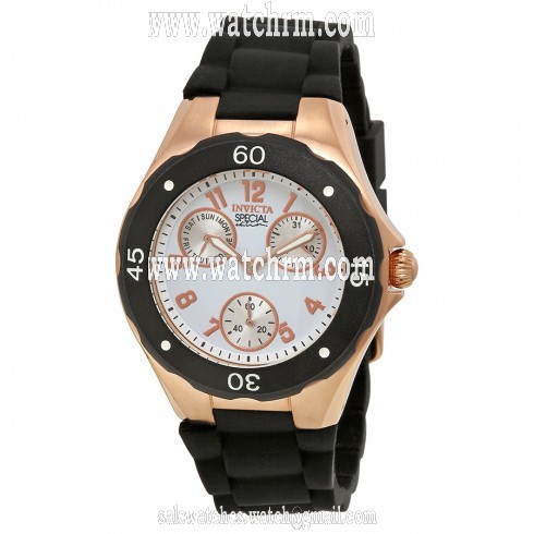 Invicta Angel Multi-Function White Dial Black Silicone Ladies Watch 18799