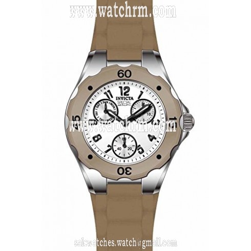 Invicta Angel Multi-Function White Dial Brown Silicone Ladies Watch 18794