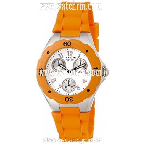 Invicta Angel Multi-Function White Dial Orange Silicone Ladies Watch 18792