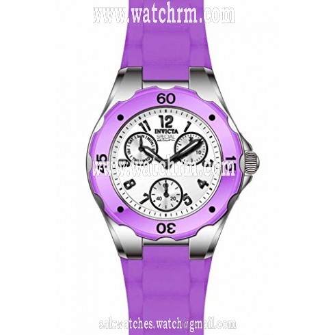 Invicta Angel Multi-Function White Dial Purple Silicone Ladies Watch 18790