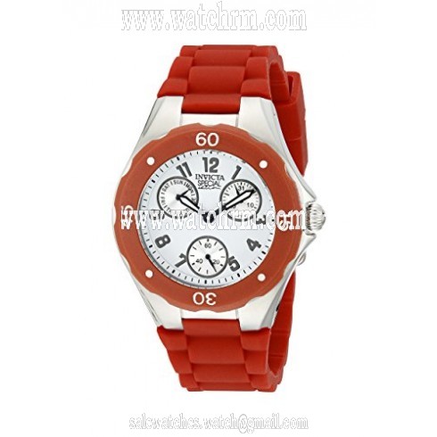 Invicta Angel Multi-Function White Dial Red Silicone Ladies Watch 18789