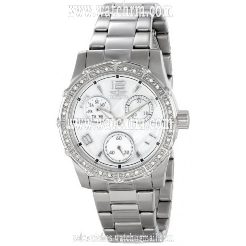 Invicta Angel Multi-Function White Mother of Pearl Dial Stainless Steel Ladies Watch 16118