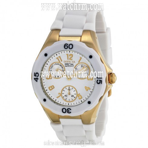 Invicta Angel Multi-Function White Sunray Dial White Silicone Ladies Watch 18796
