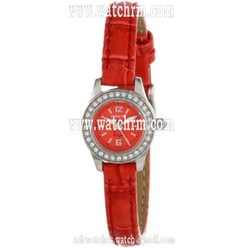 Invicta Angel Red Dial Red Synthetic Leather Ladies Watch 13656