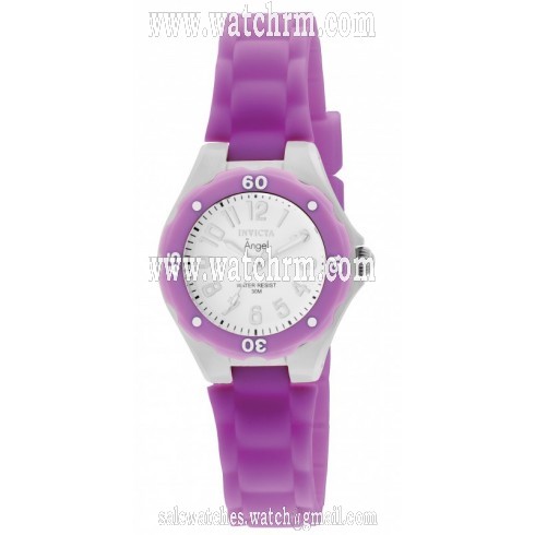 Invicta Angel White Dial Purple Silicone Ladies Watch 1613