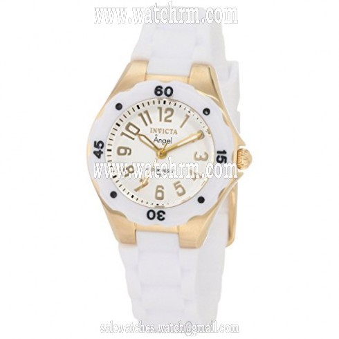 Invicta Angel White Dial White Polyurethane Ladies Watch 1628