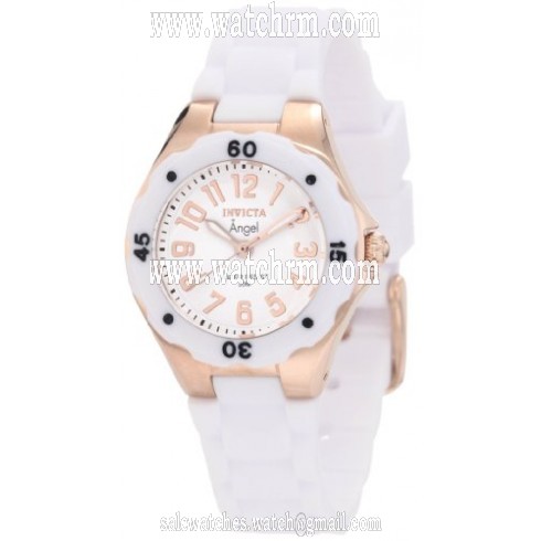 Invicta Angel White Dial White Polyurethane Ladies Watch 1630