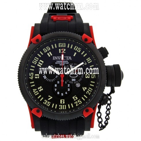 Invicta Anniversary Russian Diver Chronograph Black Dial Black PVD Men's Watch 10179