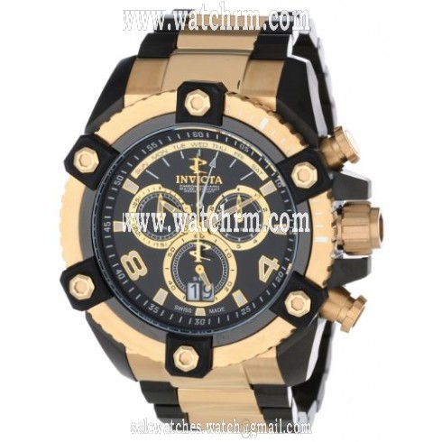 Invicta Arsenal Chronograph Black Dial Two-tone Black And Gold-tone PVD Stainless Steel Men's Watch 13018