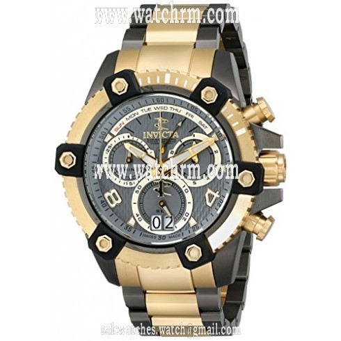 Invicta Arsenal Chronograph Grey Dial Gunmetal Ion-plated and Gold-plated Men's Watch 12984