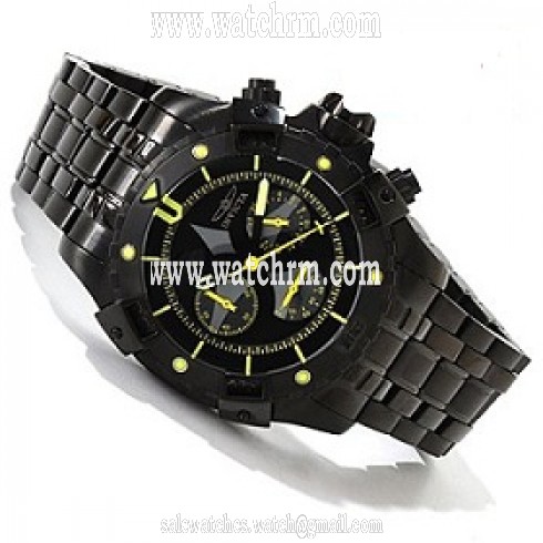 Invicta Aviator Chronograph Black Dial Black IP Stainless Steel Men's Watch 1745