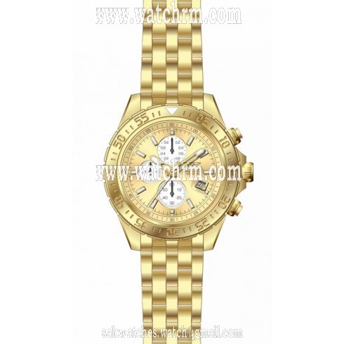 Invicta Aviator Chronograph Gold Dial Gold-plated Men's Watch 18854