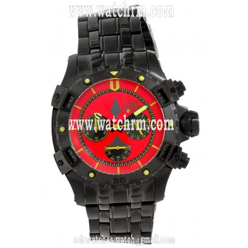 Invicta Aviator Chronograph Red Dial Black PVD Men's Watch 80256