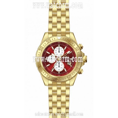 Invicta Aviator Chronograph Red Dial Gold-plated Men's Watch 18856