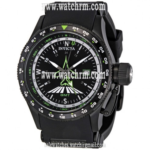 Invicta Aviator Flight Collection Black Dial Stainless Steel Men's Watch 1755