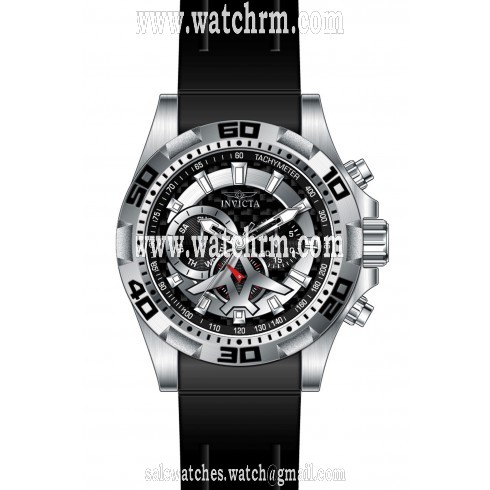 Invicta Aviator Multi-Function Black Carbon Fiber Dial Black Polyurethane Men's Watch 21735