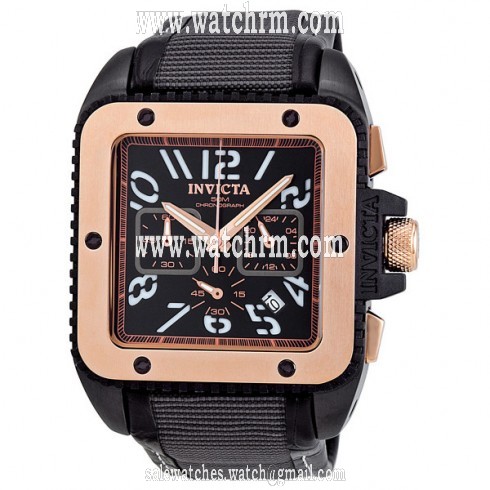 Invicta Black Dial Chronograph Black Strap Men's Watch 1467
