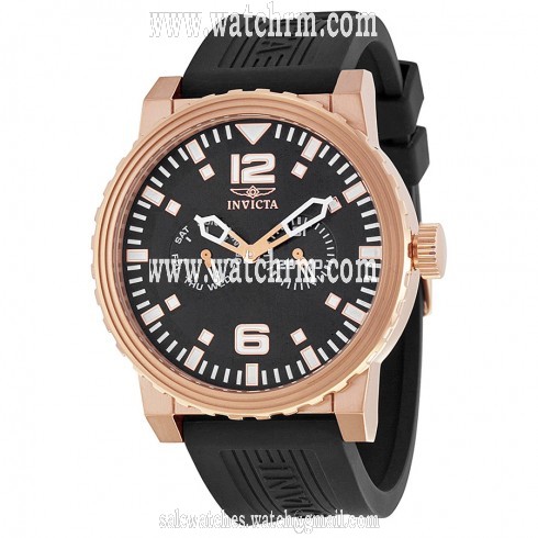 Invicta Black Dial Rubber Strap Men's Watch 13647