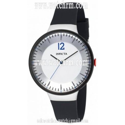 Invicta BLU Silver Dial Black Silicone Men's Watch 16074