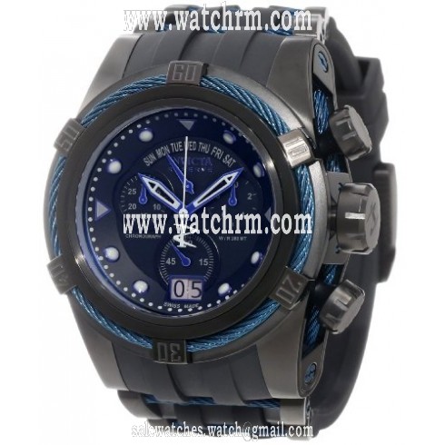 Invicta Bolt Chronograph Black and Blue Dial Rubber Men's Watch 12301