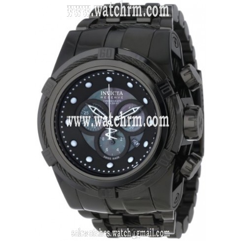Invicta Bolt Chronograph Black Dial Black Ion-plated Men's Watch 12750