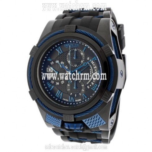 Invicta Bolt Chronograph Black Dial Black Polyurethane Band Men's Watch 12674