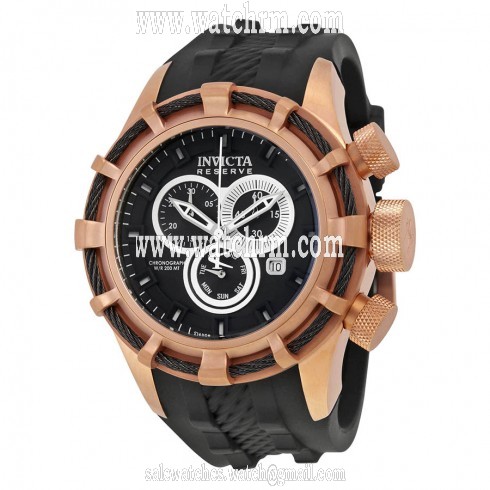 Invicta Bolt Chronograph Black Dial Black Silicone Men's Watch 15777