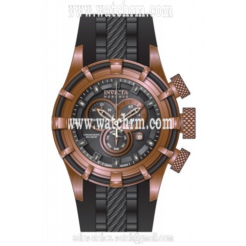 Invicta Bolt Chronograph Black Dial Black Silicone Men's Watch 15775
