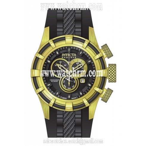 Invicta Bolt Chronograph Black Dial Black Silicone Men's Watch 15786