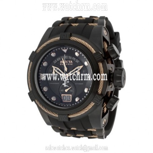 Invicta Bolt Chronograph Black Dial Black Stainless Steel and Rubber Men's Watch 12300