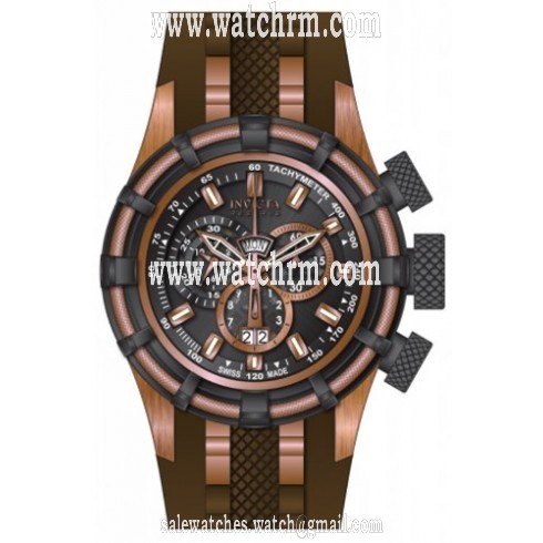 Invicta Bolt Chronograph Black Dial Brown Ion-plated Men's Watch 80667