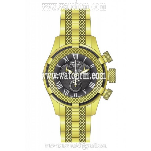 Invicta Bolt Chronograph Black Dial Gold-plated Ladies Watch 17159