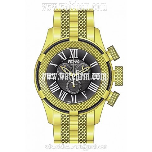Invicta Bolt Chronograph Black Dial Gold-plated Men's Watch 17165