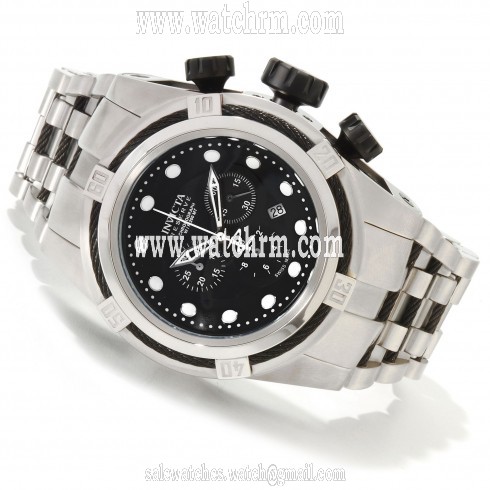 Invicta Bolt Chronograph Black Dial Stainless Steel Band Men's Watch 0821