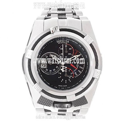 Invicta Bolt Chronograph Black Dial Stainless Steel Men's Watch 16955