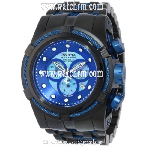 Invicta Bolt Chronograph Blue Dial Black Ion-plated Men's Watch 12735