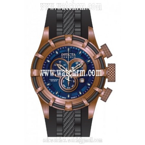 Invicta Bolt Chronograph Blue Dial Black Polyurethane Men's Watch 15774