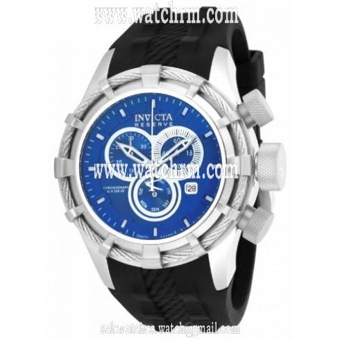 Invicta Bolt Chronograph Blue Dial Black Silicone Men's Watch 15784