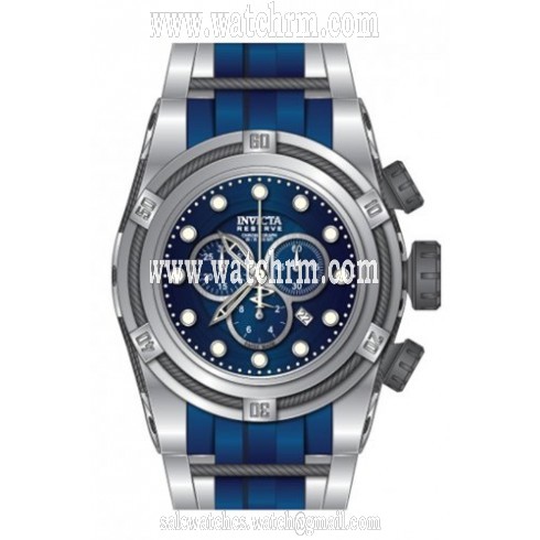 Invicta Bolt Chronograph Blue Dial Stainless Steel Blue Polyurethane Band Men's Watch 14403