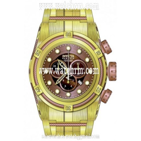 Invicta Bolt Chronograph Brown Dial Gold-plated Men's Watch 12739