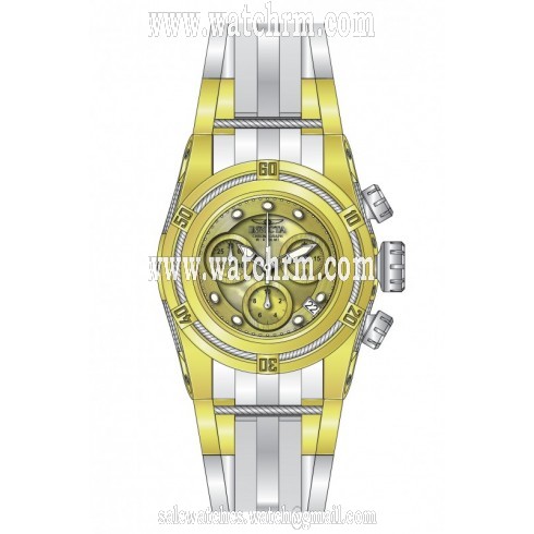 Invicta Bolt Chronograph Gold Dial White Polyurethane Ladies Watch 16112