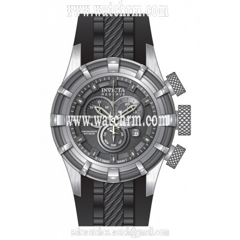 Invicta Bolt Chronograph Grey Dial Black Silicone Men's Watch 15783