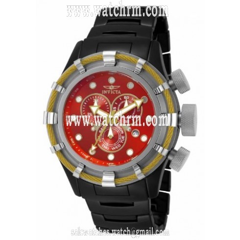 Invicta Bolt Chronograph Red Dial Black Ceramic Men's Watch 13847