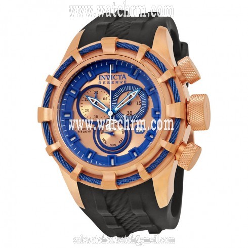 Invicta Bolt Chronograph Rose and Blue Dial Black Silicone Men's Watch 15780