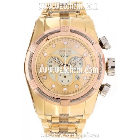 Invicta Bolt Chronograph Rose Dial 18kt Rose Gold-plated Men's Watch 12758