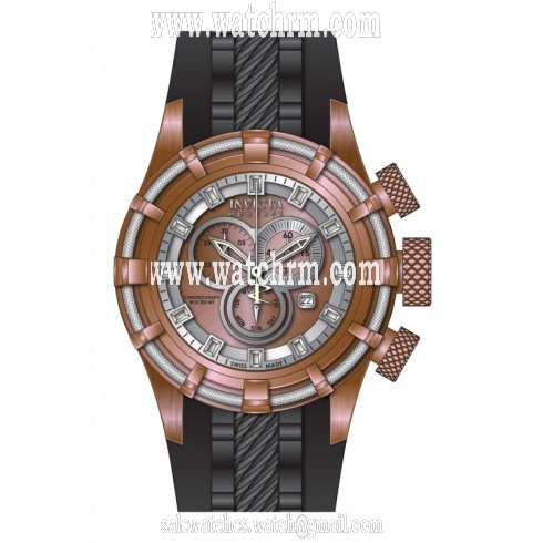 Invicta Bolt Chronograph Rose Dial Black Silicone Men's Watch 15779